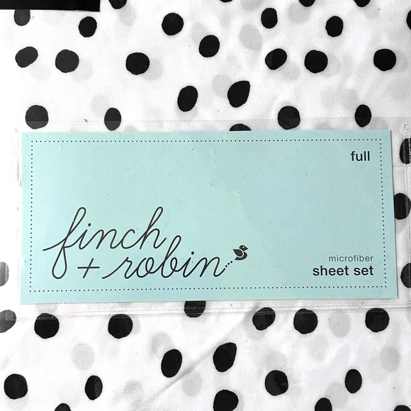 Finch + Robin Microfiber Sheet Set Sz Full Polka Dots Graphic - Picture 3 of 6